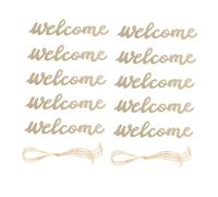 PERSELOSO Letrero de Bienvenida Colgante de Madera para Puerta 10 Piezas con Cuerda para Colgar Decoración Creativa y Original para Hogar Tienda y Cafetería Diseño Artesanal y Funcional