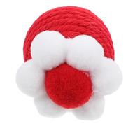 PERSELOSO Pelota De Sisal para Gatos Interactiva con Sonido Juguete De Masticación para Gatos y Gatitos para Estimulación Mental y Salud Rojo