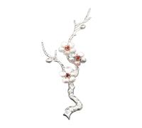 PERSELOSO Quemador Relajante de Aleación de Estaño de Incienso Diseño Retro de Flor de Ciruelo, Soporte para Varilla de Incienso, Adorno para Estudio y Hogar