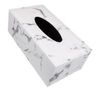 PERSELOSO Servilletero de Mármol Grande Diseño de Mármol, Caja para Pañuelos de Cuero, Capacidad Amplia, Resistente y Elegante, para Hogar, Oficina y Coche, Contenedor Multifuncional
