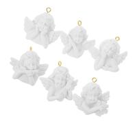 PERSELOSO Set de 6 Miniaturas de Ángeles Estilo Barroco con Alas para Uso Manual, Colgantes para Comunión, Bautizo y Manualidades