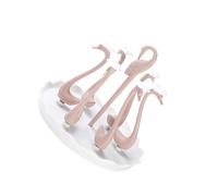 PERSELOSO Soporte de Taza de Plástico para Hogar Organizador de Copas Forma de Cisne Rack de Almacenamiento Redondo con Varillas Color Rosa