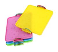 PERSELOSO Tablero Geoplanos Educativos Doble Cara para Niños Juego Manipulativo de Matemáticas 4 Piezas Plástico Resistente Aprendizaje Juguete Montessori