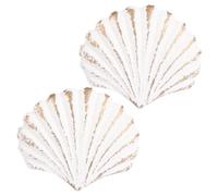 PERSELOSO Tirador de cajón con forma de concha marina, blanco, 2 piezas, para armario y cajón, decoración costera para hogar y estilo náutico