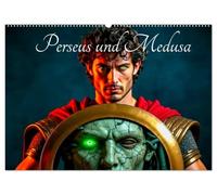 Perseus und Medusa (Wandkalender 2027 DIN A2 quer), CALVENDO Monatskalender: Perseus gegen Medusa - eine visuelle Heldenreise in 12 epischen Momenten.