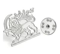 Persia - Pin de bandera de Irán a granel, acero inoxidable, diseño de león iraní, persa, sol, corona y sol, joyería patrimonial, accesorios de ropa, serie de recuerdos, insignia, regalos, Medio, Acero