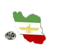 Persia - Pin de bandera de Irán a granel de acero inoxidable antiguo persa iraní león sol y corona, broche de solapa de joyería patrimonial, accesorios de ropa, accesorios de recuerdo, insignia