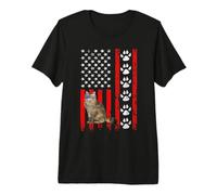 Persian Cat 4th of July Patriotic American Flag Paws Lover Camiseta Premium