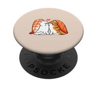 Persian Cat Kiss Sushi PopSockets PopGrip Adhesivo