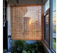 Persiana de bambú Exteriores, Natural Cortina de Caña, Natural Anti-UV Fácil De Instalar Persianas Romanas Protector Solar para Exterior Terraza Jardín