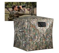 Persiana de caza portátil, 270 grados, transparente, para 2-3 personas, tienda de campaña oculta de camuflaje para caza de ciervos y pavos (camuflaje)