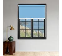 Persiana Enrollable Blackout 80 x 185 cm Protección Solar Estor Enrollable Opaco Liso Fácil de Instalar para Ventanas, Puertas, Balconeras, Cocina U Oficina, Azul Claro