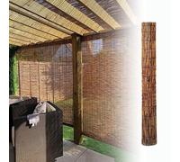 Persiana Enrollable De Bambú Exterior Cortina De Caña Natural Anti-UV Fácil De Instalar Estores De Bambú Privacidad Cortinas Bambu para Jardín Porche(140x250CM(WxH))