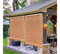 Persiana Enrollable De Bambú para Pergolas De Jardin Exterior, Cortinas Madera Estor Enrollable Natural, Tejida A Mano, Cortinas Privacidad Decoración para Puertas Y Ventanas Balcón