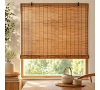 Persiana Enrollable Exterior Natural, Opacidad 70% Persianas Enrollables Exterior, Enrollable Persiana Cortinas Opacas, para Porche, Patio, Balcón, Cocina, Puertas(1 * 1M/39 * 39IN)