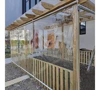 Persiana enrollable transparente impermeable grande de 150 x 150 cm, para interiores y exteriores, a prueba de viento y polvo, para uso en kiosco, oficina y patio