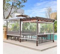 Persiana Romana,Estor Enrollable Transparente,Persianas Enrollables al Aire Libre,Toldo Vertical para Ventanas Balcón Terraza Pérgola,Persiana Enrollable Prueba de Lluvia (W160xH200cm/W63 xH79)