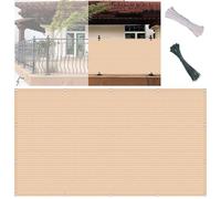 Persiana semitransparente para balcón exterior, 95 x 350 cm, HDPE resistente a los rayos UV, para jardín, terraza, incluye lazos y ojales, color crema, ideal para protección del patio