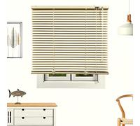 Persiana Veneciana de Aluminio/Calidad Tiendas/instalación Universal a Pared o Techo. Se lo ajustamos a su Medida Ancho x Alto. Color: Marfil. Medidas: 68cm x 120cm