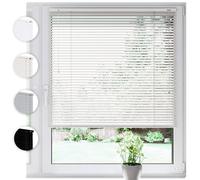 Persiana Veneciana de Aluminio SONELLO de Interior 90cm x 175cm Blanco Persiana de Aluminio Klemmfix sin taladrar: protección Visual, antideslumbrante, contra la luz y Solar para Ventanas y Puertas