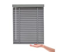 Persiana Veneciana Interior De Madera, Sin Cuerdas, Oscuridad Total, Privacidad para Hogar Cocina Habitación Estores Venecianos Opacos, Persianas Venecianas A Medida(Gris)