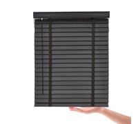 Persiana Veneciana Interior De Madera, Sin Cuerdas, Oscuridad Total, Privacidad para Hogar Cocina Habitación Estores Venecianos Opacos, Persianas Venecianas A Medida(Negro)