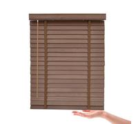 Persiana Veneciana Interior De Madera, Sin Cuerdas, Oscuridad Total, Privacidad para Hogar Cocina Habitación Estores Venecianos Opacos, Persianas Venecianas A Medida(Café)