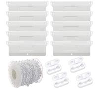 Persiana Vertical Kit de Contrapeso Cortina Vertical Persianas Verticales 10 PCS 127 mm Contrapesos con Cadena de Persianas Verticales con Conectores para Cortinas Accesorios para Cortinas Verticales