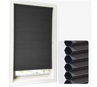 Persianas Celulares Opacas Sin Cables Para Ventanas,Cortinas Plisadas Celulares Sin Taladro Ni Herramientas,Persianas De Panal Parada Auto,Estores Celulares Filtrado De Luz,black-135x120cm/53*47.2in