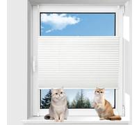 Persianas Cortina Plisada 40 x 60 cm Sin Taladrar Conserva tu Intimidad Estores Térmicos Blackout Personalizable Varios Tamaños para Baño Oficina, Blanco