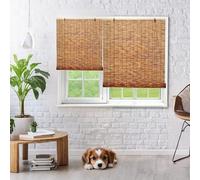 Persianas de bambú Natural for Ventanas 45 50 80 110 135 150 cm, persianas enrollables de caña Impermeables, persianas for Exteriores Patio, protección UV, Cortina Vintage(120 x 70 cm)