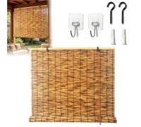 Persianas de Bambú para Ventanas Interiores Medidas 45 60 70 90 125 130 150 cm Estores Enrollables de Bambú Que Filtran la Luz, Persianas Enrollables Exteriores para Porche(W40 cm x H150 cm)