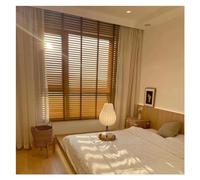 Persianas de madera extra anchas de 90 x 160 cm, 50 mm, con listones marrones, para oscurecer la habitación, persianas horizontales con cintas para cocina y oficina, persianas de ventana de alta