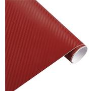 Persianas de Ventanas Vinilo Adhesivo 3D de Fibra de Carbono 3M de 35 cm x 200 cm para Coches, Motos y automóviles. Persiana para Ventana Trasera(Red)