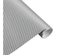 Persianas de Ventanas Vinilo Adhesivo 3D de Fibra de Carbono 3M de 35 cm x 200 cm para Coches, Motos y automóviles. Cubiertas para Ventanas(Silver)