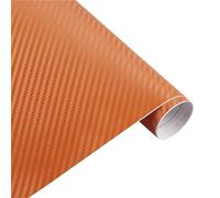 Persianas de Ventanas Vinilo Adhesivo 3D de Fibra de Carbono 3M de 35 cm x 200 cm para Coches, Motos y automóviles. Cubiertas para Ventanas(Orange)