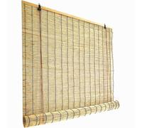 Persianas Enrollables de Bambú Natural Personalizables Exterior Estor Enrollable Impermeable Filtro de Luz Persianas de Paja para Terraza Pérgola