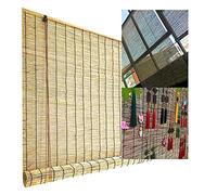 Persianas enrollables de bambú natural, tejidas a mano, impermeables, para puertas y ventanas, estilo retro, perfectas para cocina, 90 x 125 cm