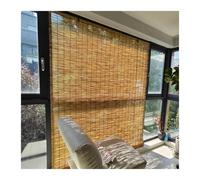 Persianas enrollables de bambú para exteriores, cortinas de privacidad translúcidas retro transpirables para porche, glorieta y patio (64 pulgadas de ancho x 48 pulgadas de alto), mejora perfecta del