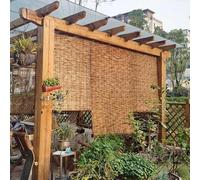 Persianas Enrollables de Bambú, Persianas de Caña para Ventanas Exteriores, Cortinas Opacas, Horizontales Antimoho, Idílicas con Filtro de Luz, Inalámbricas