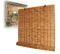 Persianas Enrollables De Junco Natural,Bambú Estilo Retro,Impermeables Para Interiores Y Exteriores,ProteccióN Solar Que Proporciona Privacidad,Resistentes Intemperie,FáCiles Instalar(78.74"W*118.11"H