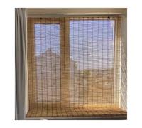 Persianas Enrollables de Paja Romanas Retro Protección Privacidad Persiana Bambu Instalación Fácil para Exteriores Comedor(59Wx39H in)