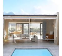 Persianas enrollables de PVC transparente para exteriores, resistentes al viento, impermeables, de vinilo grueso, para patio, balcón, ventana, puerta, garaje, protección contra todo tipo de clima (90