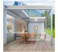 Persianas enrollables impermeables transparentes para ventanas, vinilo de PVC transparente, para exteriores, jardín, cortinas de lluvia, uso doméstico (90 x 280 cm)
