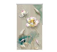 Persianas enrollables opacas con patrón floral, cubiertas de ventana que bloquean la luz para privacidad en la cocina y el baño