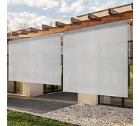 Persianas enrollables para exteriores, impermeables, de tela filtrante de luz, para porche y terraza, protección UV, fácil de instalar, persianas enrollables ajustables para la rabia del sol