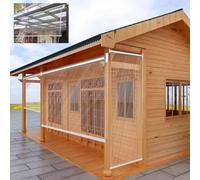 Persianas Enrollables PVC Transparente Cortina Enrollable Exterior Impermeable Claro,Ventanas Baño Hotel Oficina Estor Enrollable Plástico,Prueba Viento y Fácil Instalación,W×H-105×150cm/41.3×59in