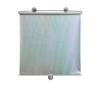 Persianas enrollables retráctiles con ventosa para ventana, oficina, bloqueo de luz, cortinas para el hogar, coche, material de PVC plateado, 125 x 45 cm, 125 x 50 cm