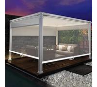 Persianas enrollables transparentes de plástico impermeable para jardín y pérgola, persianas transparentes para interiores y exteriores, estor enrollable desplegable para cenador