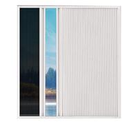 Persianas opacas de acordeón ajustable con marco de aluminio expandible para cocina y dormitorio, marco blanco (110 x 150 cm), versátil y fácil de instalar
